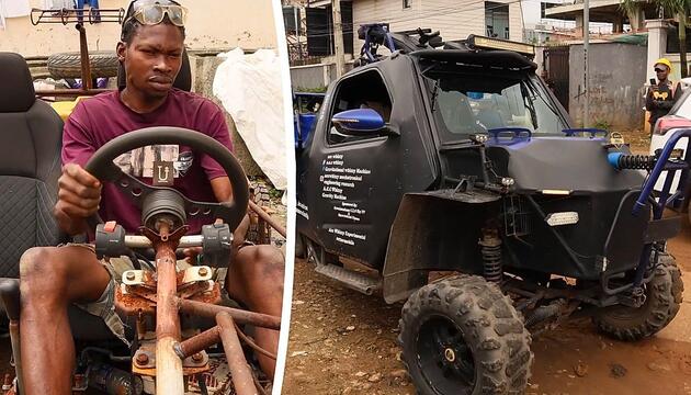 Gar kein Schrott: Autodidakt in Lagos baut sich sein eigenes Auto