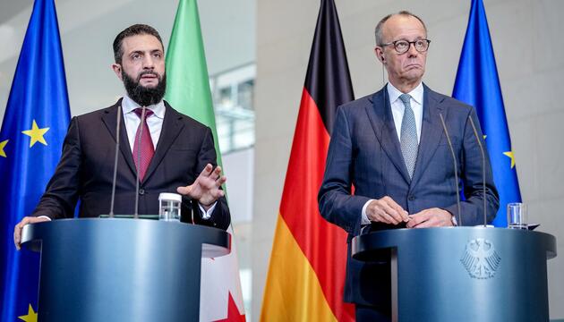 Syriens Übergangspräsident Ahmed al-Scharaa und Bundeskanzler Friedrich Merz (CDU)