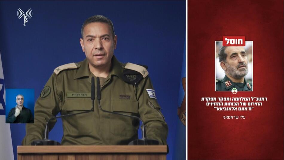 Israel: Ranghöchsten Militär im Iran getötet