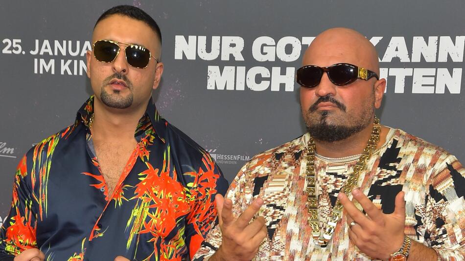 SSIO (l.) und Xatar bei einer Premierenfeier 2018.