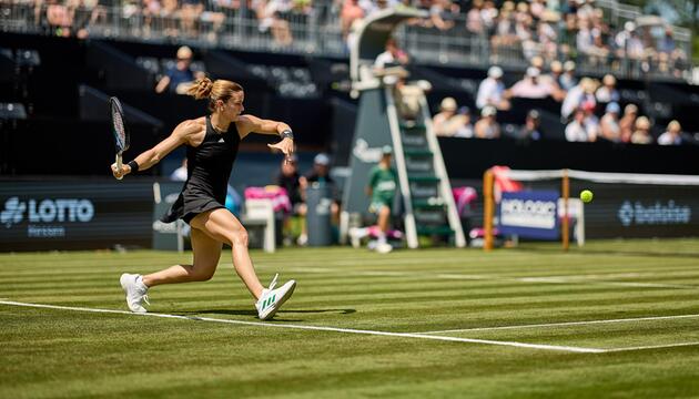 Maria Sakkari bei ihrem Match gegen Julija Putinzewa. Anschließend wurde es hitzig