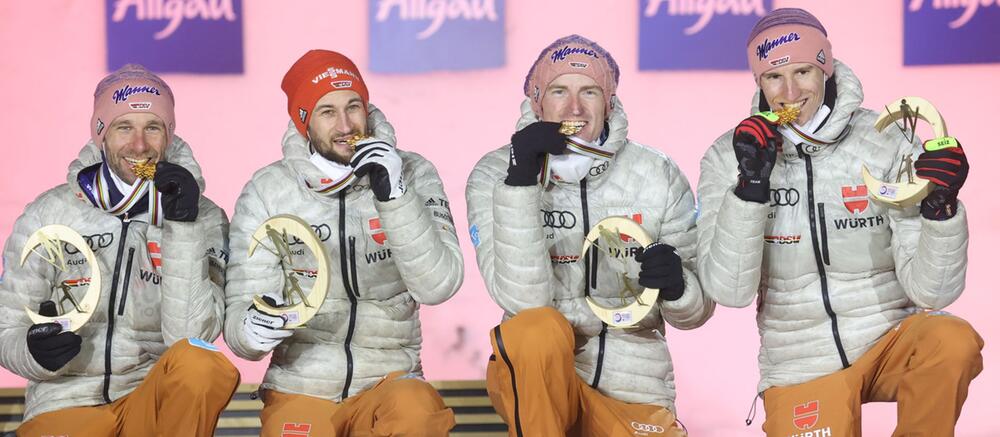 Das deutsche Skisprung-Quartett von 2021