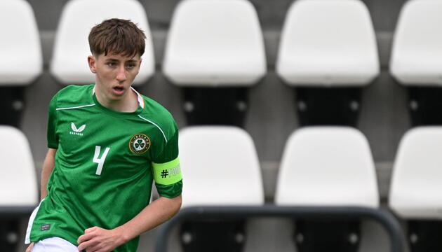 Ben Dumigan im September 2024 beim U16-Länderspiel zwischen Irland und Belgien. 