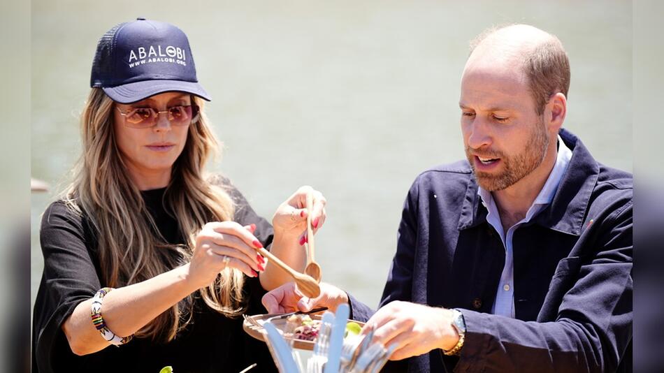 Heidi Klum und Prinz William genießen ihr Mittagessen in Kapstadt.