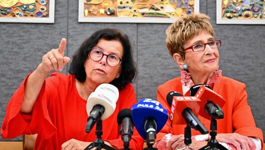 Gerstorfer und Korosec bei einer Pressekonferenz im September