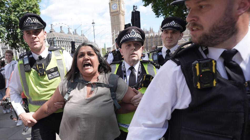 Protestaktion gegen das Verbot von "Palestine Action" in London