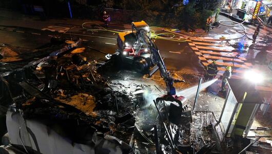 Das Restaurant wurde ein Raub der Flammen