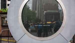 Das Portal verbindet die Menschen in New York City und Dublin. Es wurde ausgeschaltet.