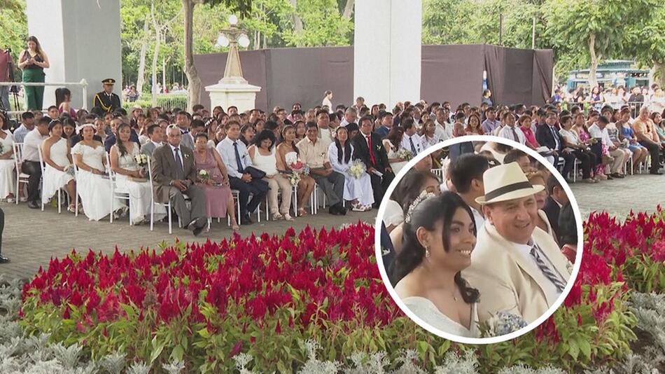 Teilnehmer der Massenhochzeit waren von Gebühren für die Bearbeitung der Hochzeitsdokumente befreit.