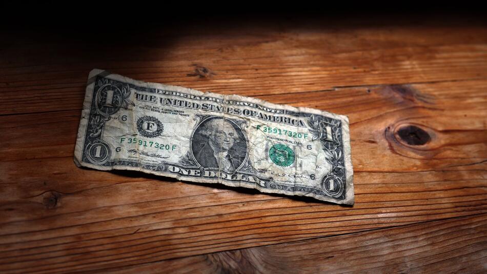 Abgenutzter Ein-Dollar-Schein