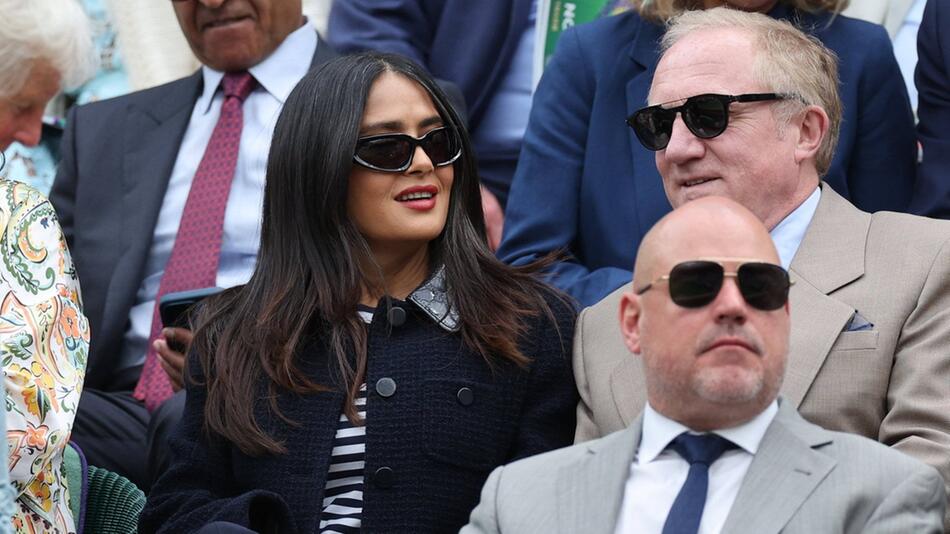 Salma Hayek und ihr Ehemann François-Henri Pinault in Wimbledon.