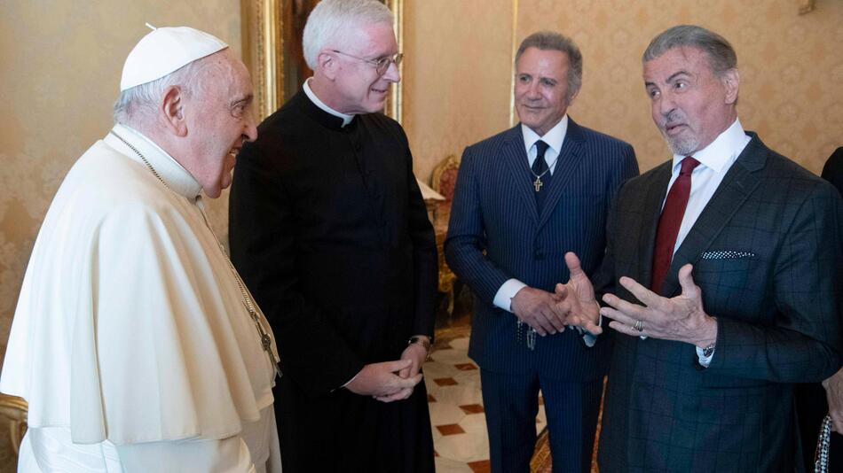 Papst Franziskus und Sylvester Stallone