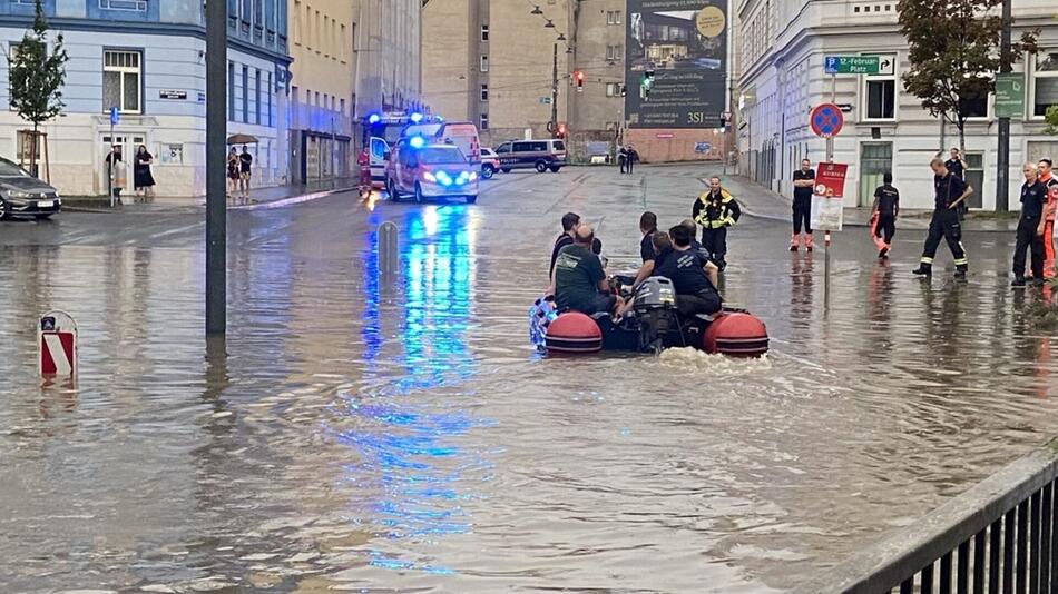 Überschwemmung in Wien-Döbling am Samstagnachmittag