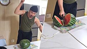 Zu viel Schwung: Mann zerhackt beim Melonenschneiden den Küchentisch