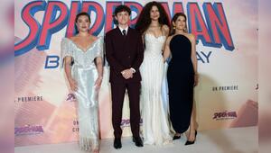Florence Pugh, Tom Holland, Zendaya und Marisa Tomei (v.l.) bei der "Spider-Man: Brand New Day" ...