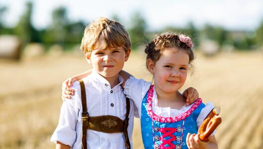 bayerisch, Bayern, Kinder, Tracht, Brezn