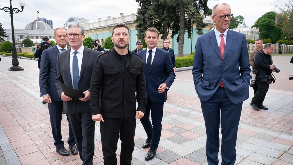 Selenskyj mit Merz, Starmer, Tusk und Macron