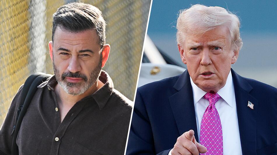 Bildkombo: Jimmy Kimmel und Donald Trump