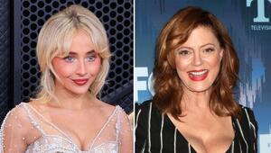 Susan Sarandon (r.) verkörperte bei Coachella eine gealterte Version von Popstar Sabrina Carpenter.