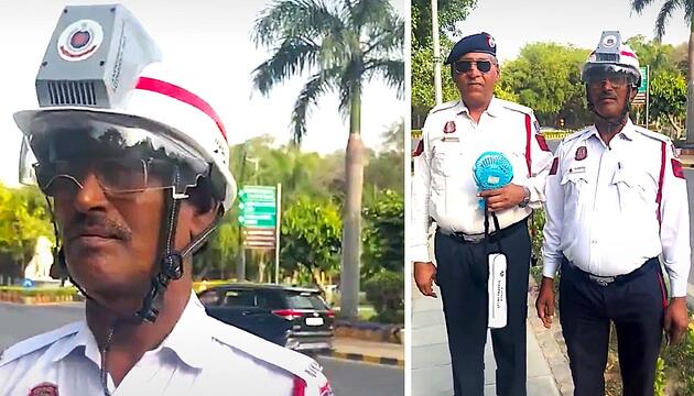 Hitzewelle in Neu-Delhi: Polizei testet klimatisierte Helme gegen extreme Temperaturen