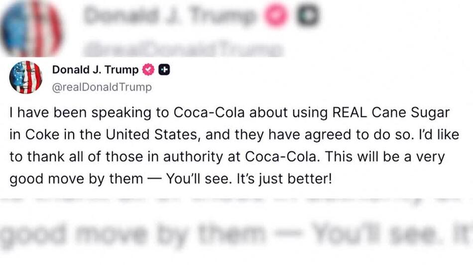 Trump: Coca-Cola stellt in den USA auf Rohrzucker um