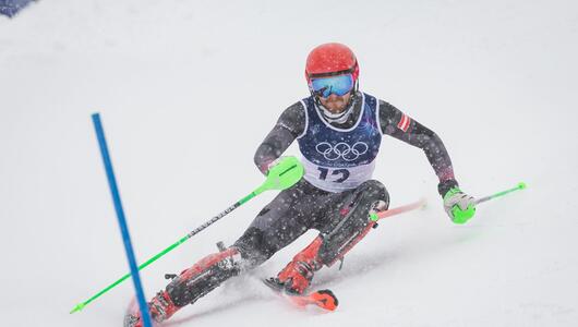 Fabio Gstrein im Olympia-Slalom von Bormio