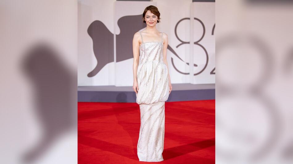 Emma Stone am Donnerstagabend auf dem roten Teppich der "Bugonia"-Premiere in Venedig.