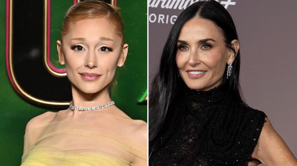 Ariana Grande (l.) und Demi Moore haben zum ersten Mal in ihren Karrieren Chancen auf einen Oscar.