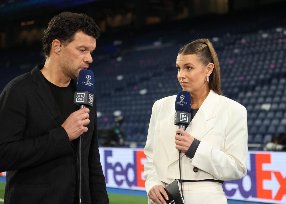 DAZN-Experte Michael Ballack bei Laura Wontorra in Madrid