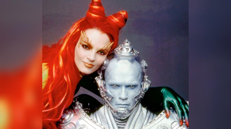 Arnold Schwarzenegger als Mr. Freeze und Uma Thurman als Poison Ivy in "Batman & Robin".