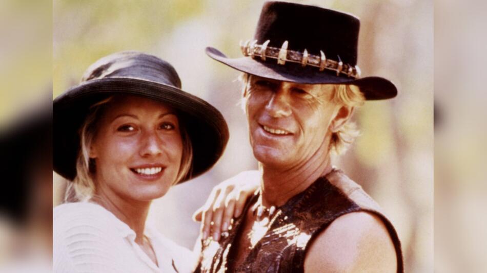 Paul Hogan und Linda Kozlowski in "Crocodile Dundee" (1986).