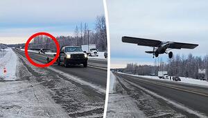 Nach Essen im Restaurant: Familie hebt mit Flugzeug auf Straße ab