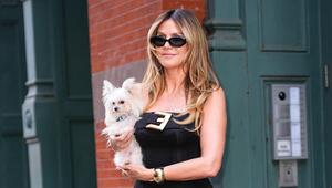 Heidi Klum nimmt ihren neuen Hund Fritz überall mit hin - hier in den Straßen von New York am 9 ...