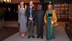 Prinzessin Kate und Prinz William mit dem nigerianischen Präsidenten Bola Ahmed Tinubu und ...