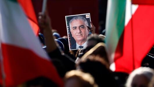 Plakat des letzten Schahs Reza Pahlavi