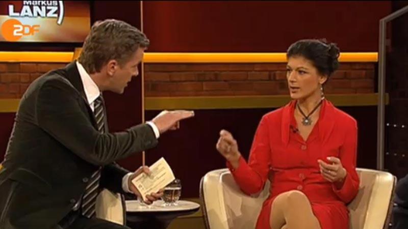 Markus Lanz und Sahra Wagenknecht