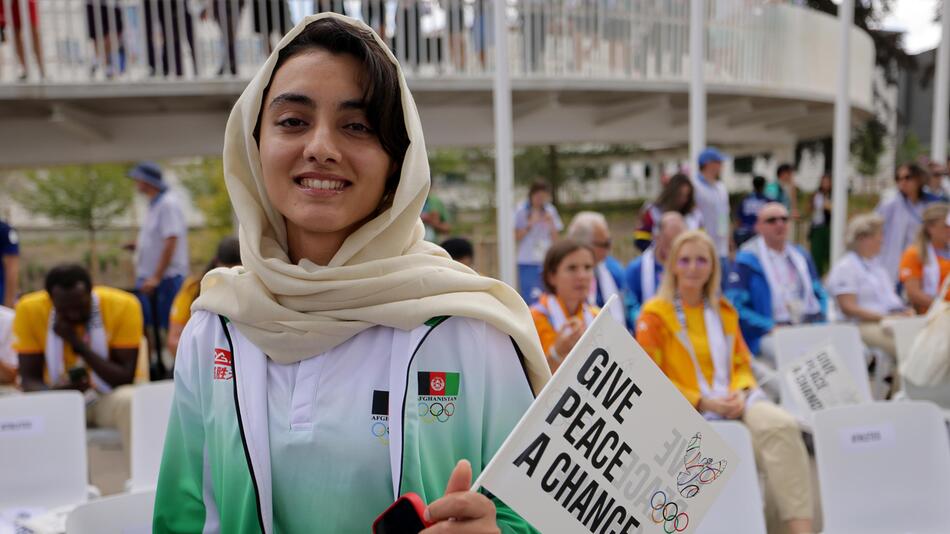 Kamia Yousufi aus Afghanistan bei den Olympischen Spielen Paris