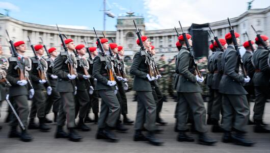 Soldaten im Rahmen des Nationalfeiertages in Wien.