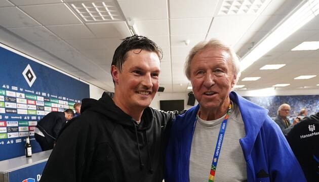 Horst Hrubesch (r) und Merlin Polzin