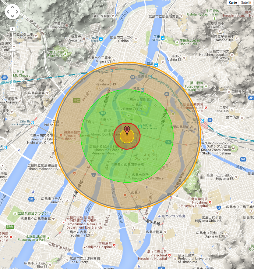 So verheerend ist "Little Boy": Karte "Nukemap" zeigt Auswirkungen der