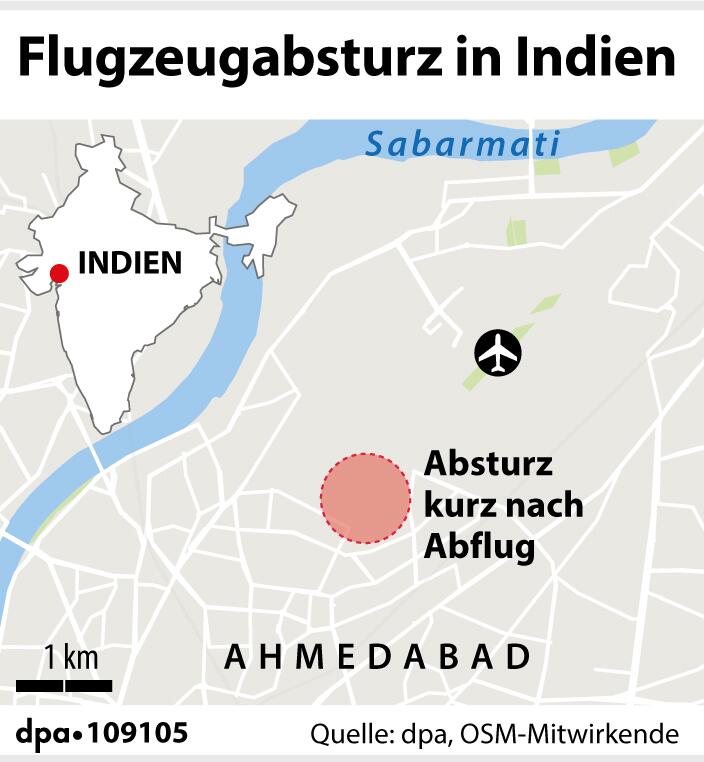 Grafik-Karte: "Lokalisierung der Absturzstelle"