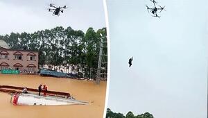 Mitten in der Flut: Drohne rettet Gestrandeten in China