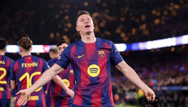 Ex-Bayern-Star Robert Lewandowski traf doppelt gegen Newcastle.