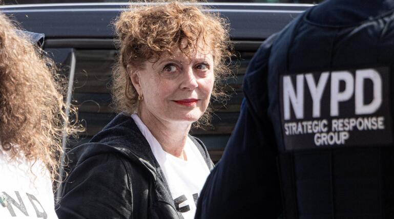 Susan Sarandon bei der Demonstration in New York.