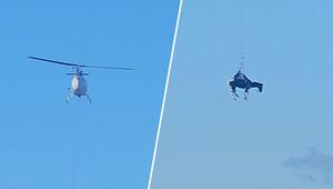 Aus dem Fluss geflogen: Hubschrauber holt Pferd aus dem Yellowstone River