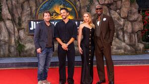 Gareth Edwards, Jonathan Bailey, Scarlett Johansson und Mahershala Ali [v.l.n.r.] bei der ...