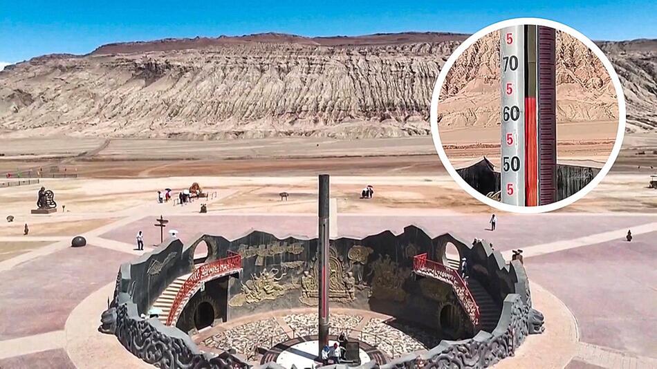 Heißester Ort Chinas: Bis zu 60 Grad in den Flammenden Bergen