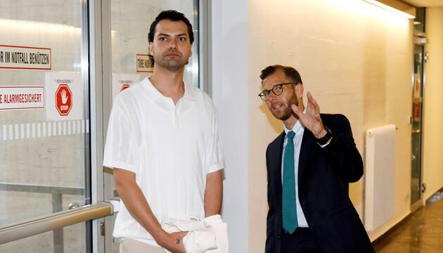 Jimi Blue Ochsenknecht (l.) im vergangenen Jahr vor dem Prozess in Innsbruck.