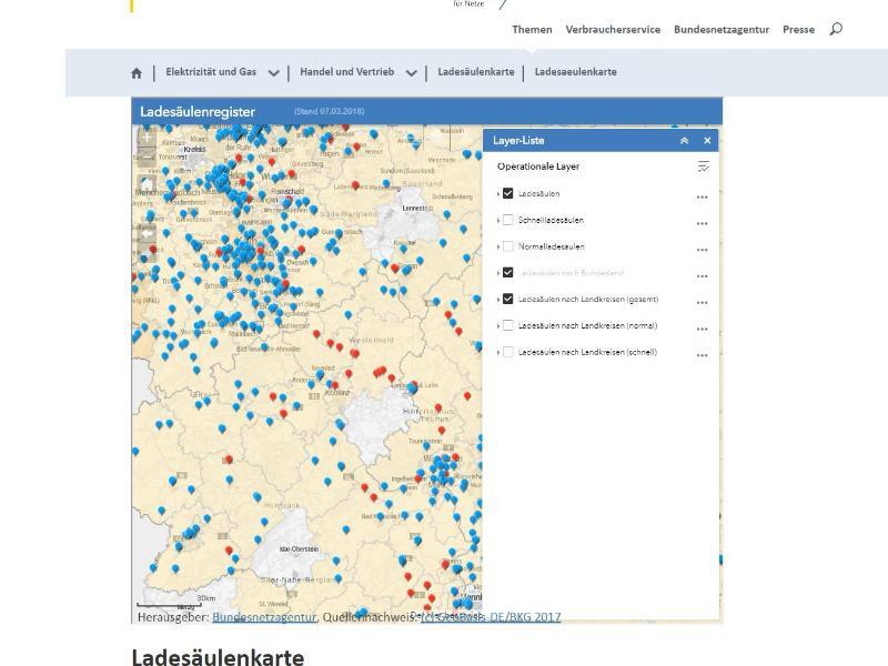 Web-Karte zeigt Ladesäulen für Elektroautos | GMX.AT