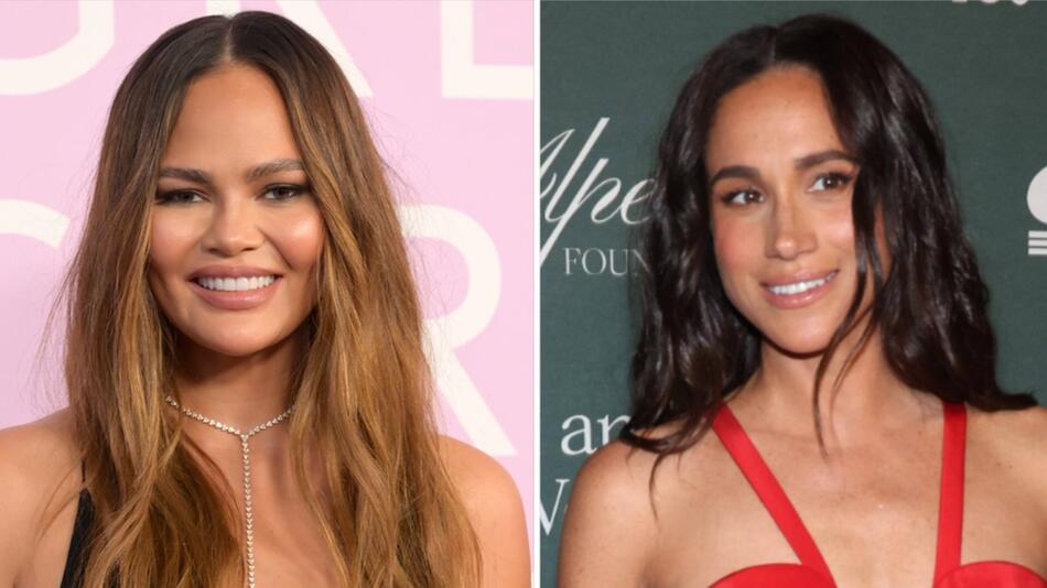 Chrissy Teigen (l.) wird zu Gast sein in Herzogin Meghans Netflix-Show.